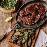 Grilled Skirt Steak with Chimichurri, by thewoksoflife.com