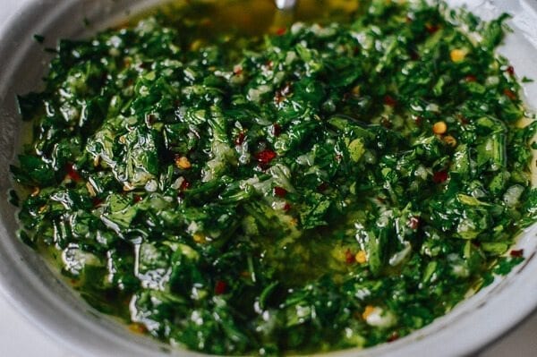 Grilled Skirt Steak with Chimichurri, by thewoksoflife.com