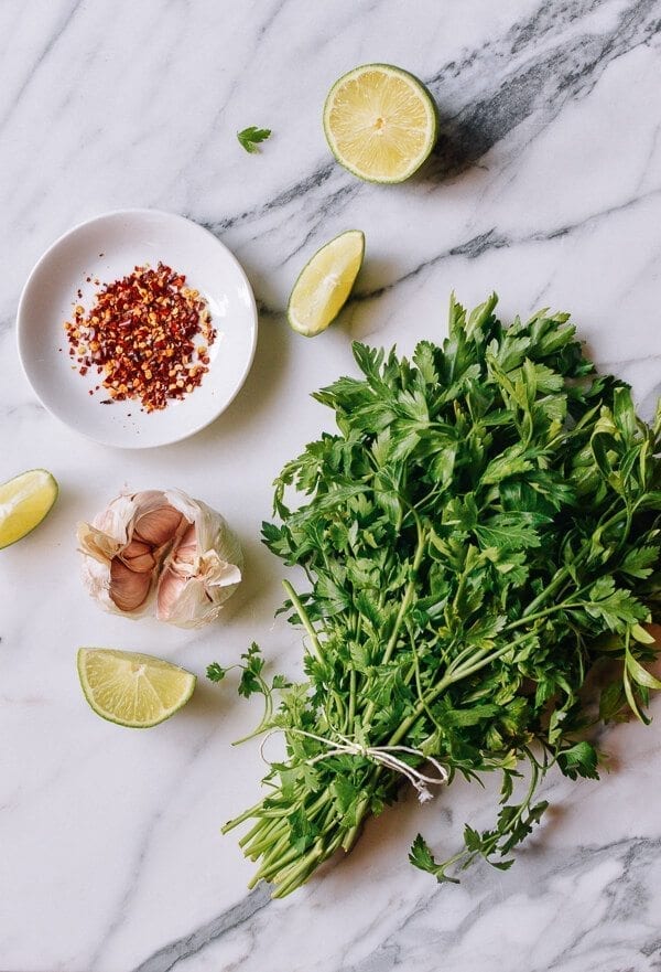 Grilled Skirt Steak with Chimichurri, by thewoksoflife.com