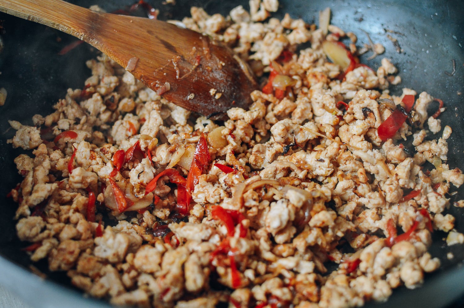 Thai Basil Chicken (Easy Gai Pad Krapow), by thewoksoflife.com