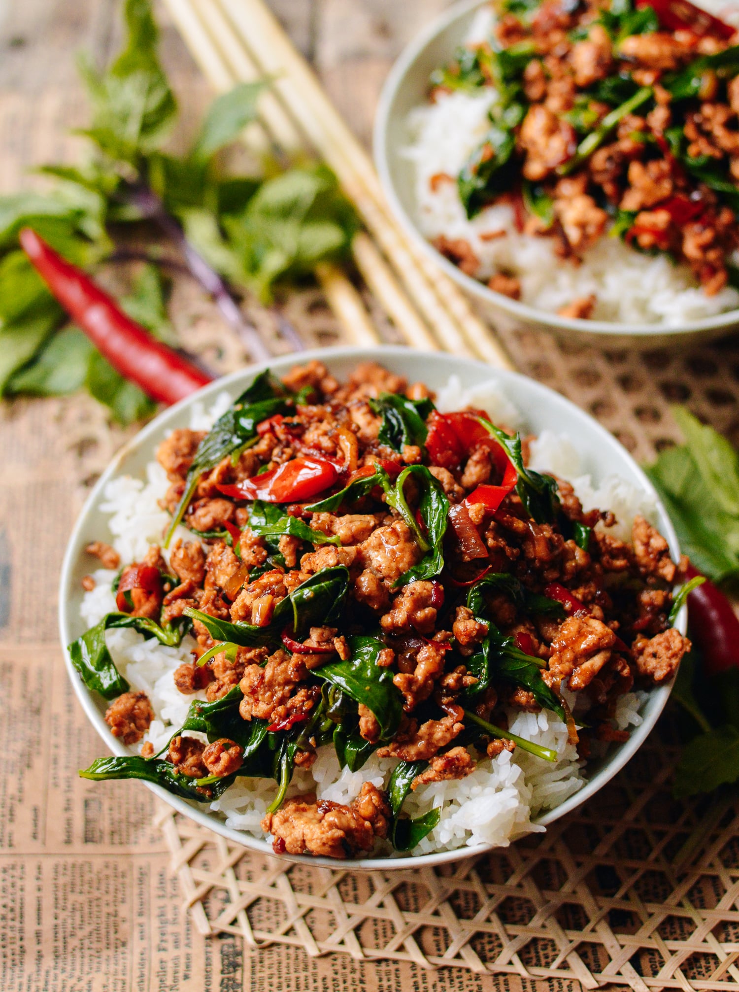 Thai Basil Chicken, by thewoksoflife.com
