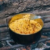 Curry Ramen Noodles over campfire