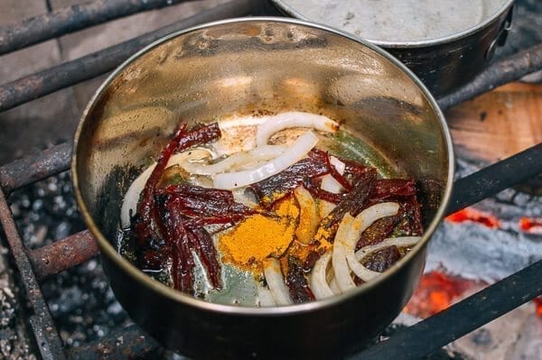 Campfire Curry Ramen - Easy Camping Meal, by thewoksoflife.com