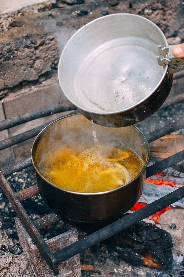 Campfire Curry Ramen - Easy Camping Meal, by thewoksoflife.com