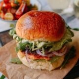 Salmon burgers with green goddess sauce