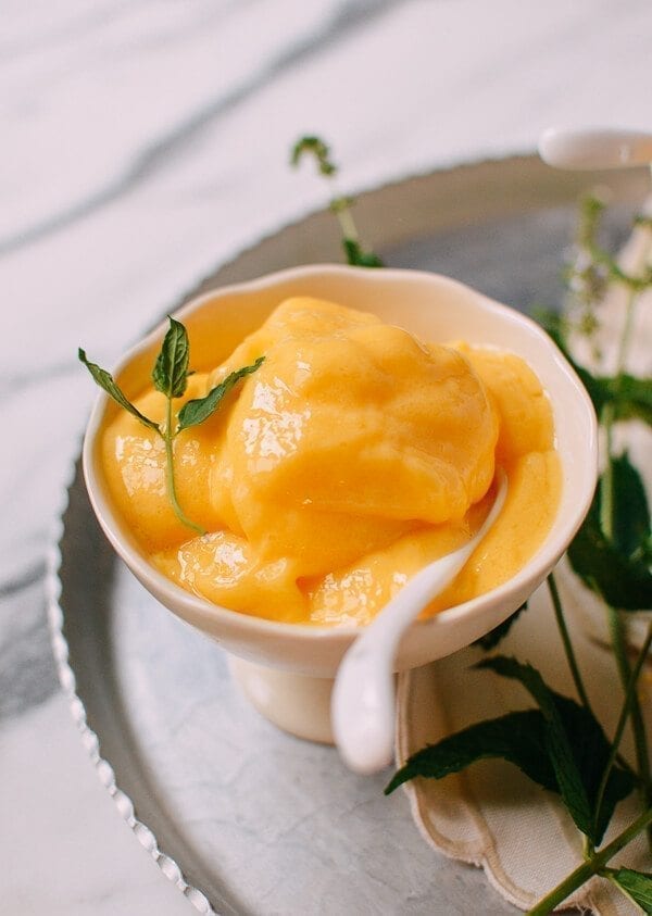 Frozen Mango Coconut Ices, by thewoksoflife.com