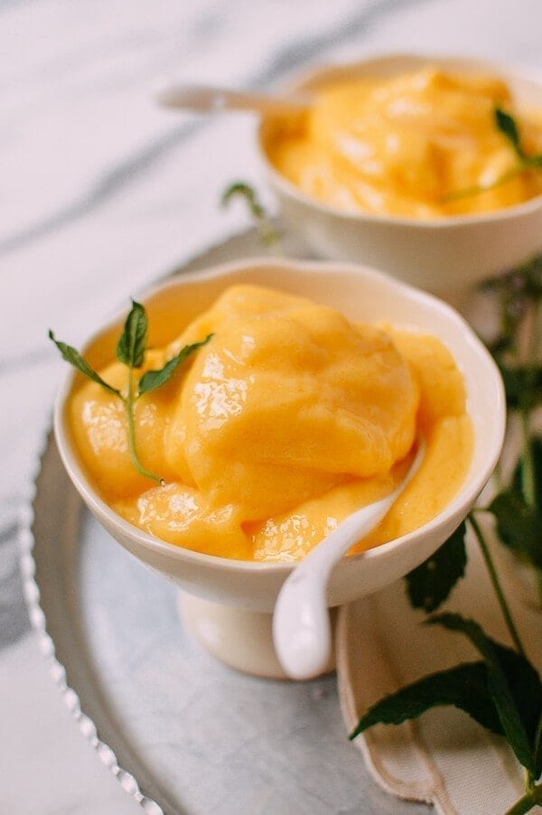 Frozen Mango Coconut Ices, by thewoksoflife.com