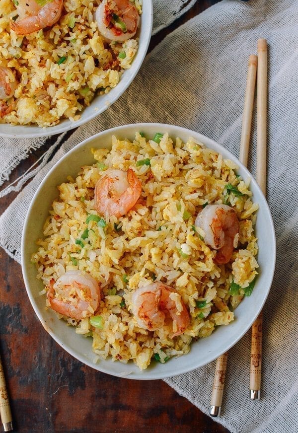 Ginger Garlic Shrimp Fried Rice, by thewoksoflife.com
