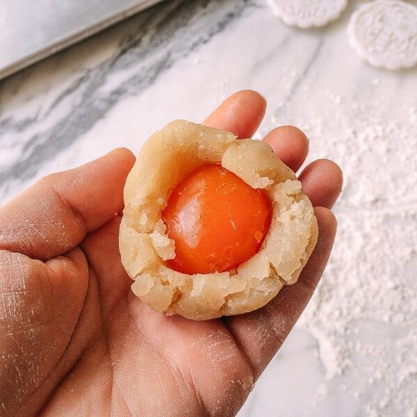 Lotus Mooncakes with Salted Egg Yolks, by thewoksoflife.com
