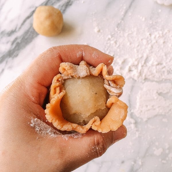 Lotus Mooncakes with Salted Egg Yolks, by thewoksoflife.com