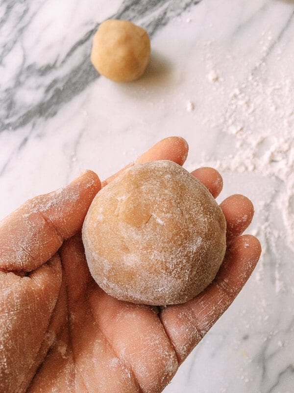 Lotus Mooncakes with Salted Egg Yolks, by thewoksoflife.com