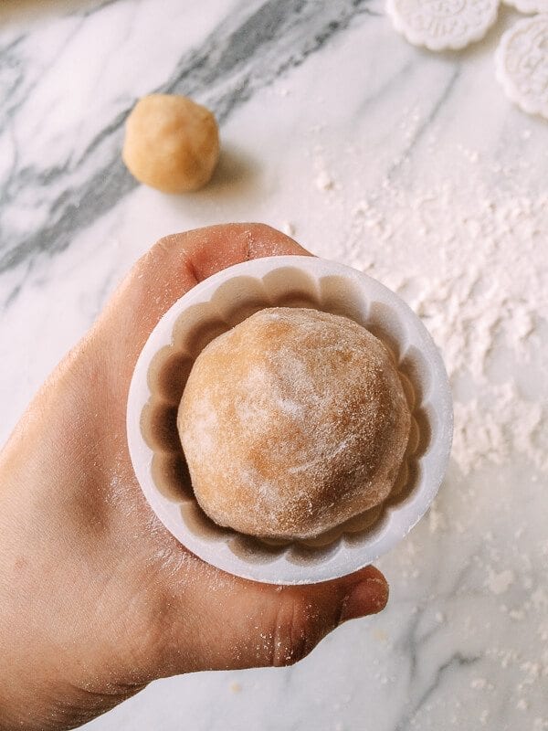 Lotus Mooncakes with Salted Egg Yolks, by thewoksoflife.com