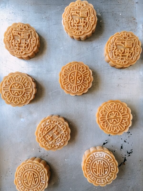 Lotus Mooncakes with Salted Egg Yolks, by thewoksoflife.com