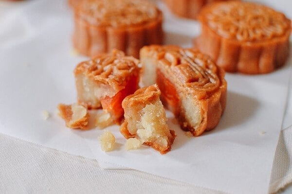 Lotus Mooncakes with Salted Egg Yolks, by thewoksoflife.com