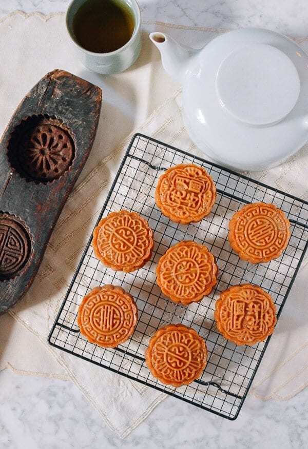 Lotus Mooncakes with Salted Egg Yolks, by thewoksoflife.com