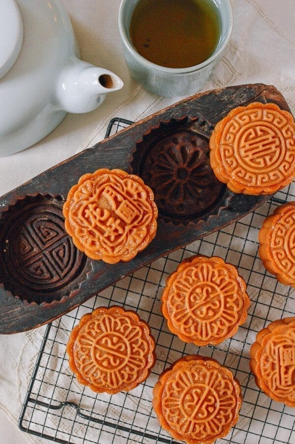 Lotus Mooncakes with Salted Egg Yolks, by thewoksoflife.com