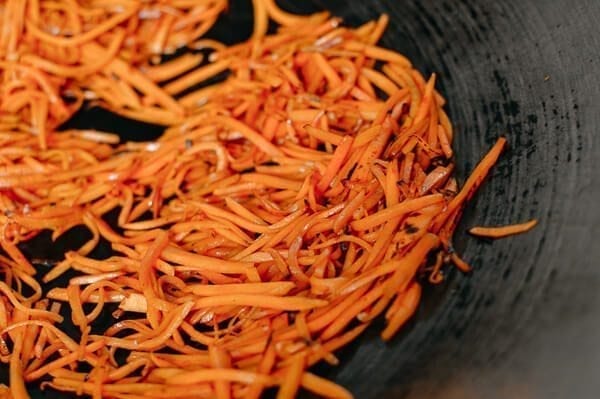 Caramelized Soy Sauce Noodles with Sweet Potato & Mushrooms, by thewoksoflife.com