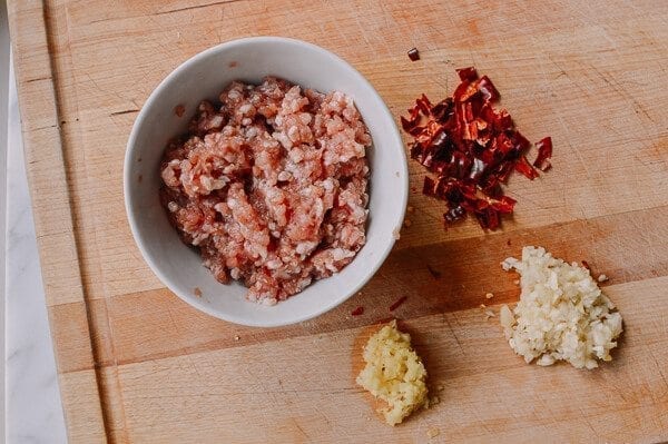 Stir-Fried Green Beans with Pork and Chinese Olive Vegetable, by thewoksoflife.com