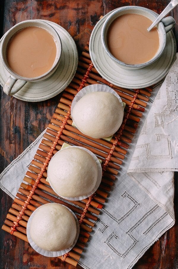Cantonese Steamed Custard Buns (Nai Wong Bao), by thewoksoflife.com