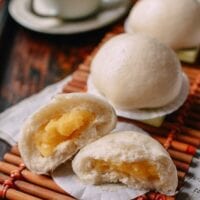 Cantonese Steamed Custard Buns (Nai Wong Bao), by thewoksoflife.com