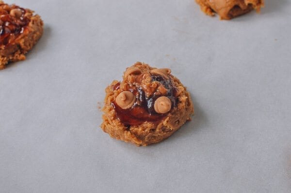Peanut Butter and Jelly Cookies, by thewoksoflife.com
