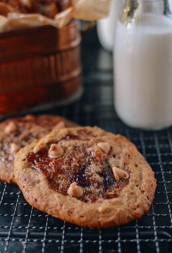 Peanut Butter and Jelly Cookies, by thewoksoflife.com