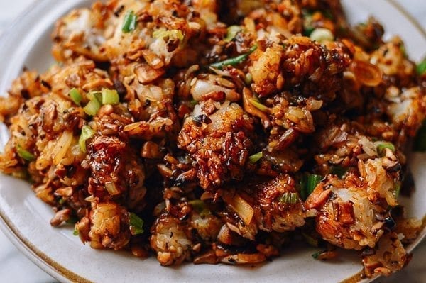 Pork Chop Sticky Rice Bake, by thewoksoflife.com