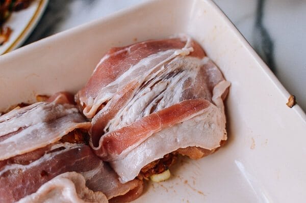 Pork Chop Sticky Rice Bake, by thewoksoflife.com