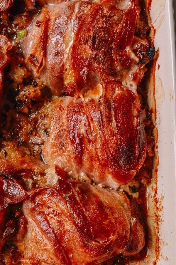Pork Chop Sticky Rice Bake, by thewoksoflife.com