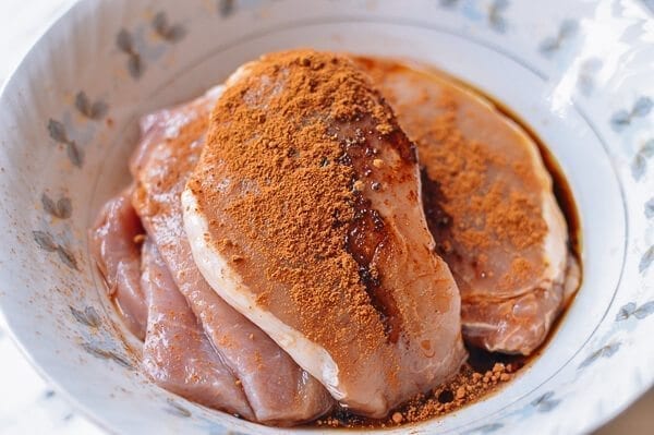 Pork Chop Sticky Rice Bake, by thewoksoflife.com