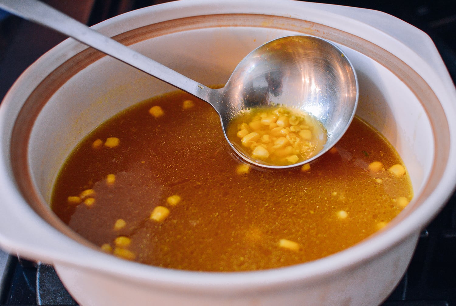 Chicken Corn Egg Drop Soup, by thewoksoflife.com