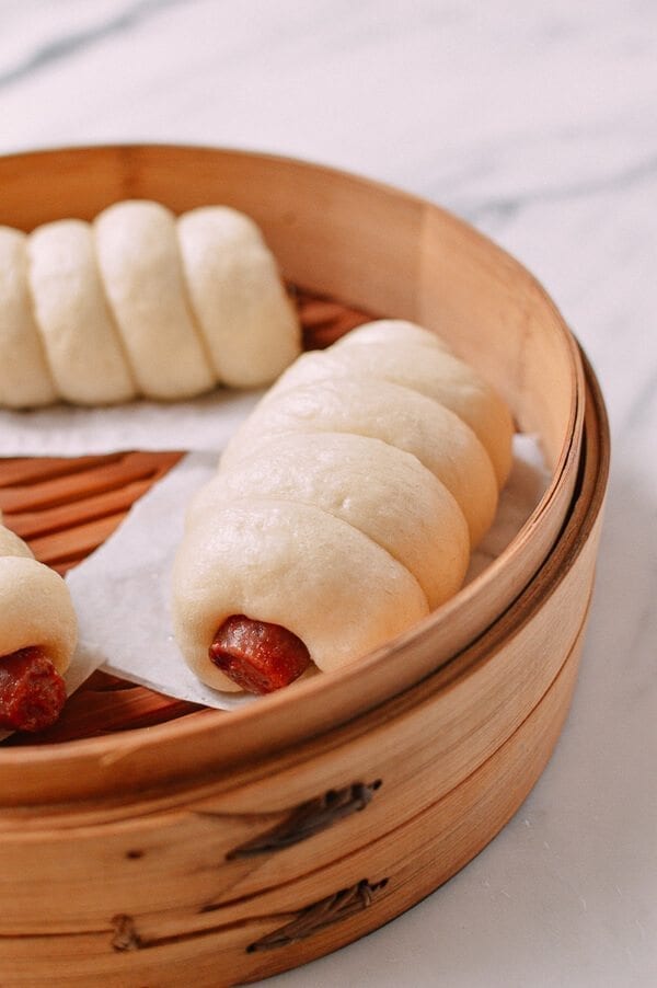 Chinese Sausage Buns (Lop Cheung Bao), by thewoksoflife.com
