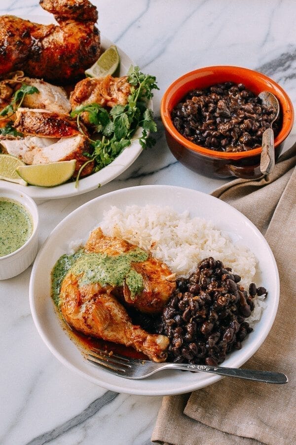 Peruvian Chicken & Green Sauce, by thewoksoflife.com