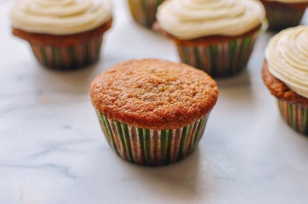 Pumpkin Cupcakes with Maple Vanilla Buttercream, by thewoksoflife.com