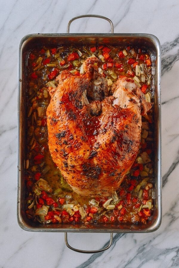 Herb Roasted Turkey Breast with Stovetop Stuffing, by thewoksoflife.com