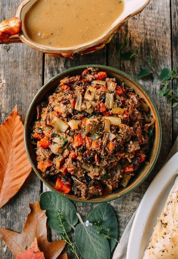 Herb Roasted Turkey Breast with Stovetop Stuffing, by thewoksoflife.com