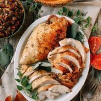 Herb Roasted Turkey Breast with Stovetop Stuffing, by thewoksoflife.com