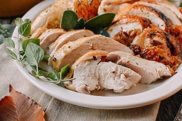 Herb Roasted Turkey Breast with Stovetop Stuffing, by thewoksoflife.com