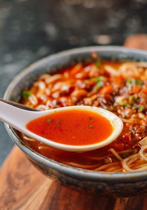 Shanghai Hot Sauce Noodles la jiang mian, by thewoksoflife.com