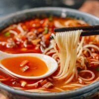 Shanghai Hot Sauce Noodles la jiang mian, by thewoksoflife.com