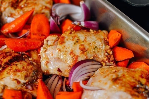 Thai Roasted Chicken Thighs, by thewoksoflife.com