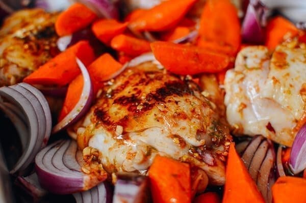 Thai Roasted Chicken Thighs, by thewoksoflife.com