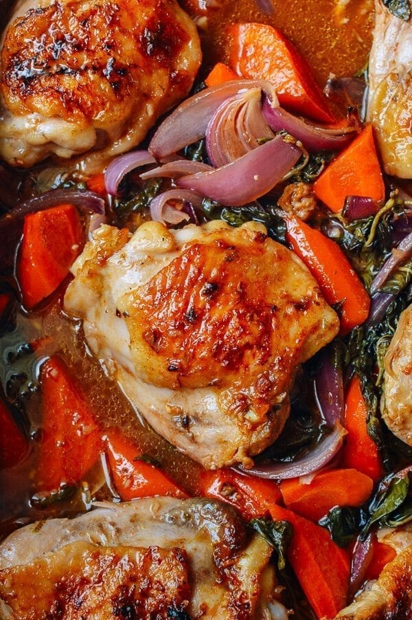 Thai Roasted Chicken Thighs, by thewoksoflife.com