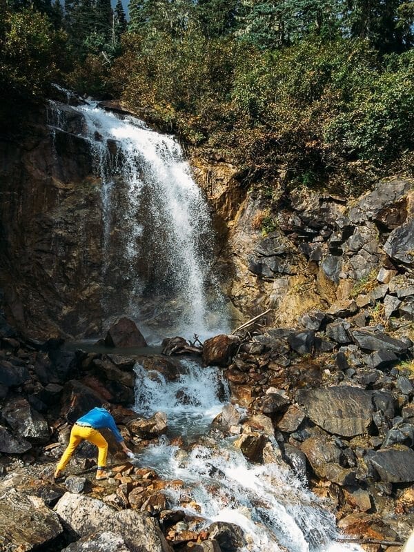 Drinking glacier water