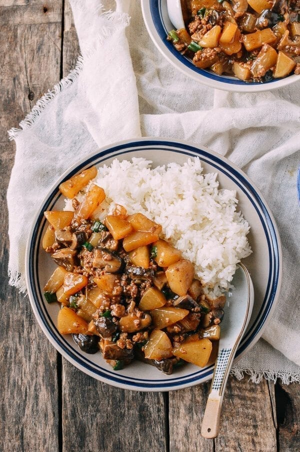 Braised Turnip Rice Bowls, by thewoksoflife.com