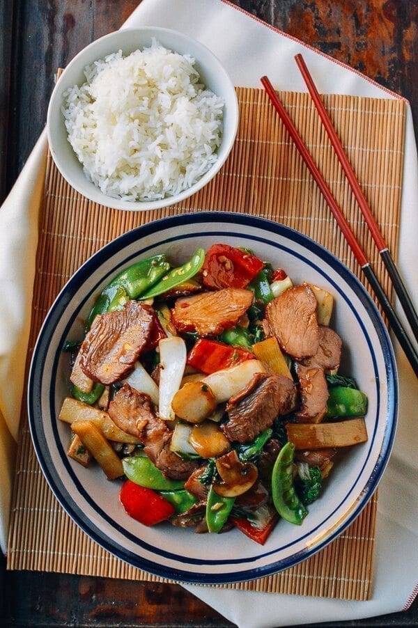 Roast Pork with Chinese Vegetables, by thewoksoflife.com