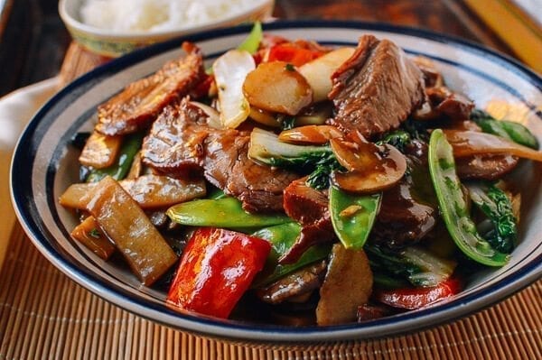Roast Pork with Chinese Vegetables, by thewoksoflife.com