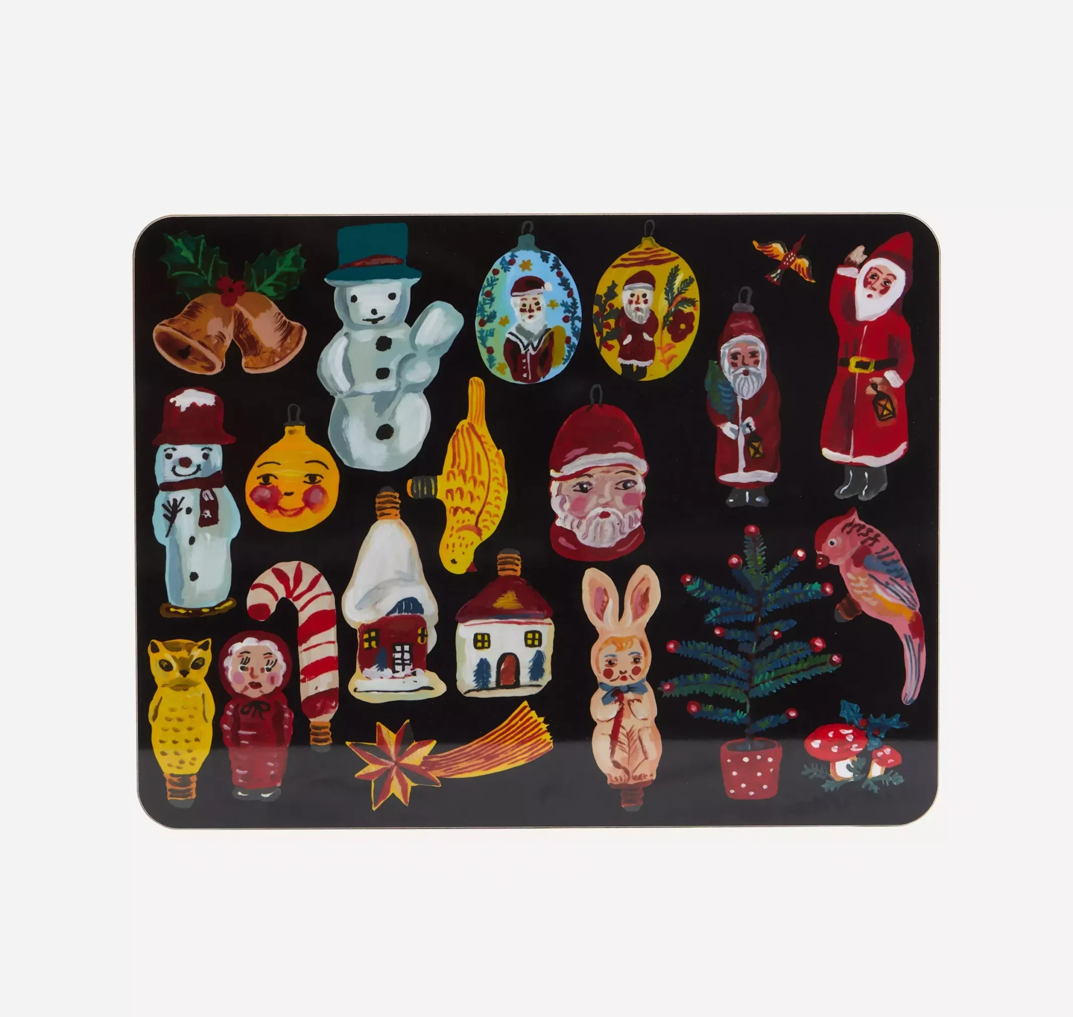acrylic rectangle table mat with cartoon christmas designs