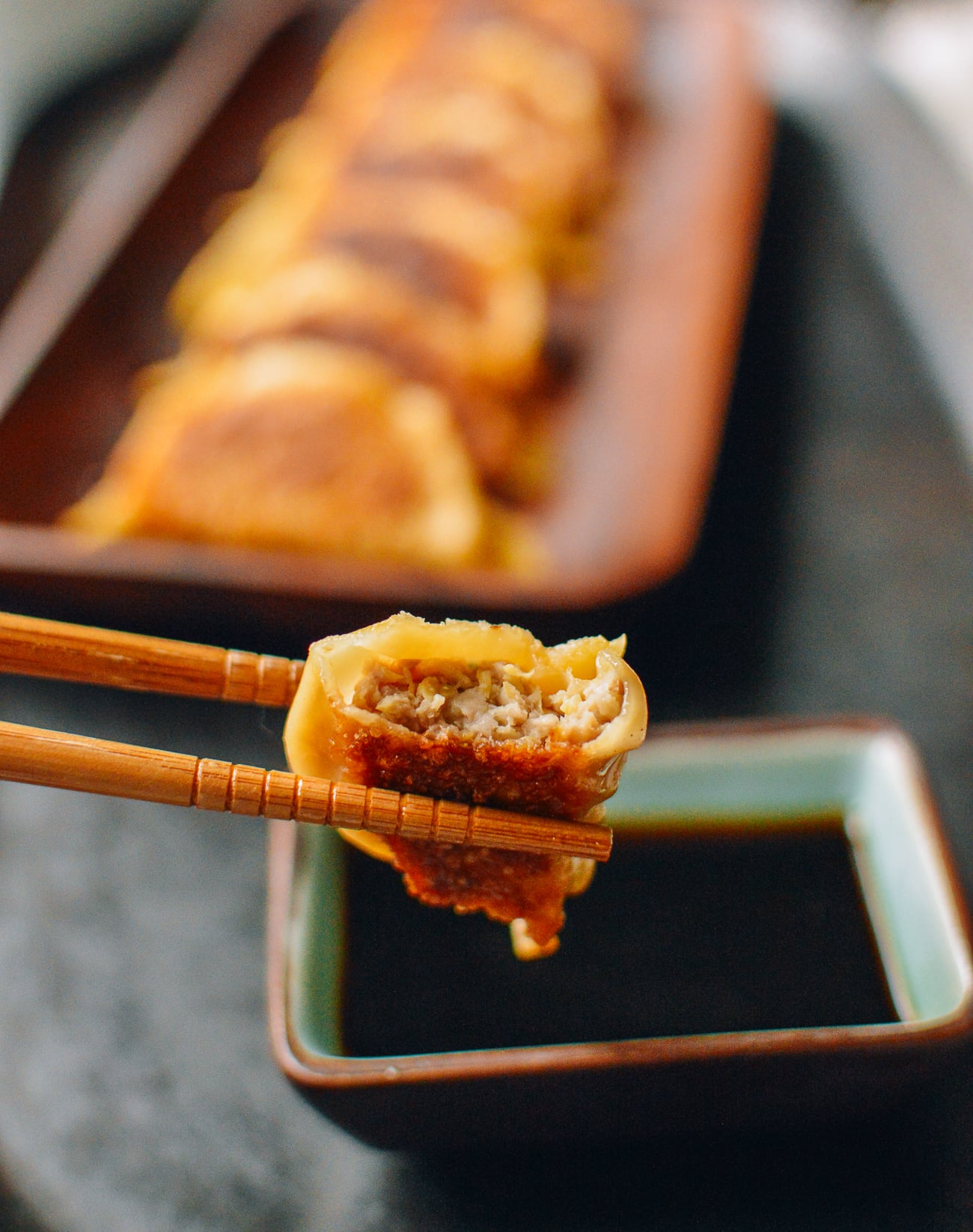 cross-section of gyoza