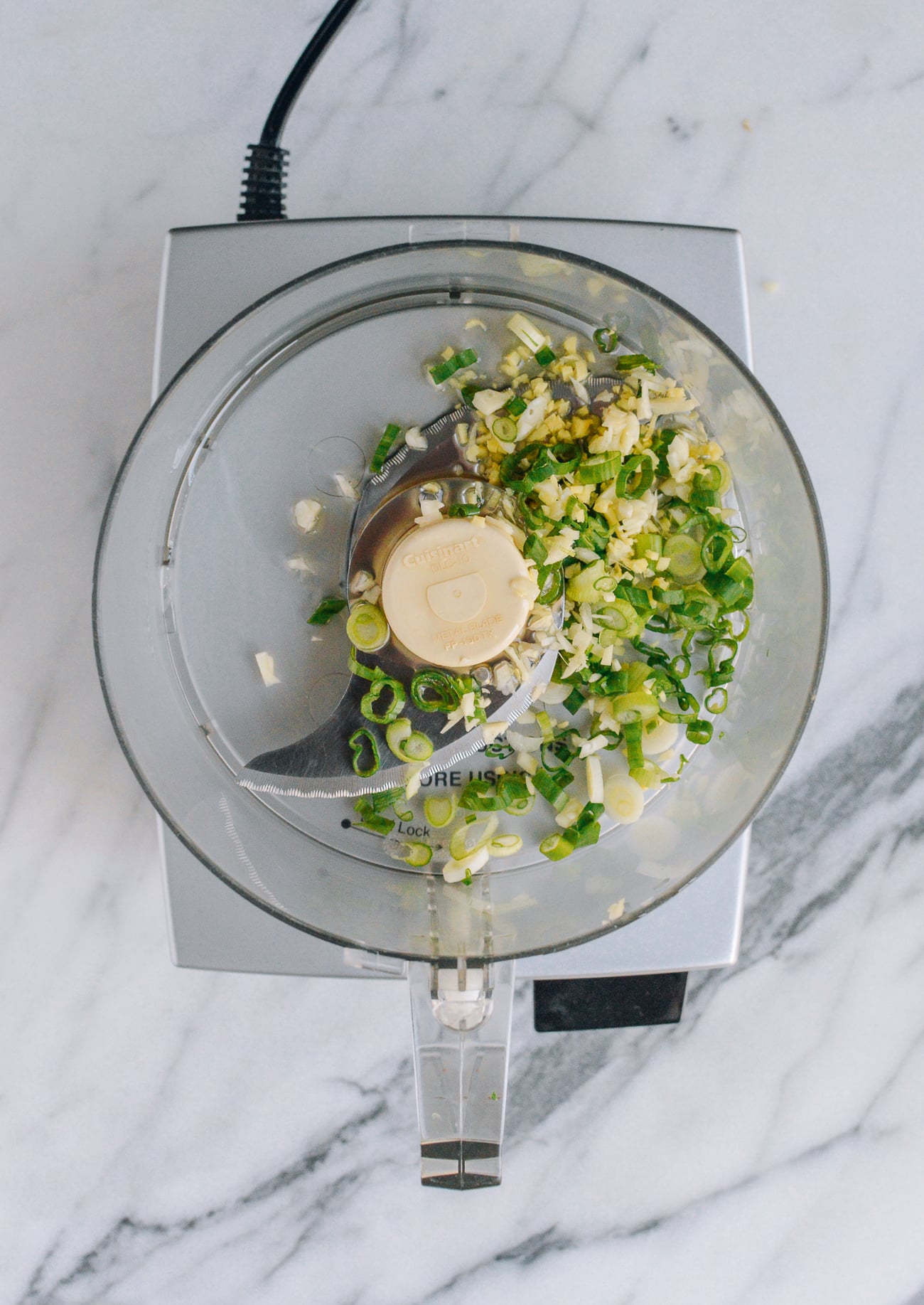 scallions in food processor
